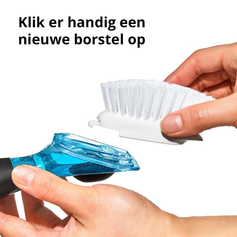 OXO Afwasborstel met Zeepdispenser en vervangborstel