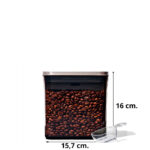 OXO Pop Container steel rechthoekig laag Koffie