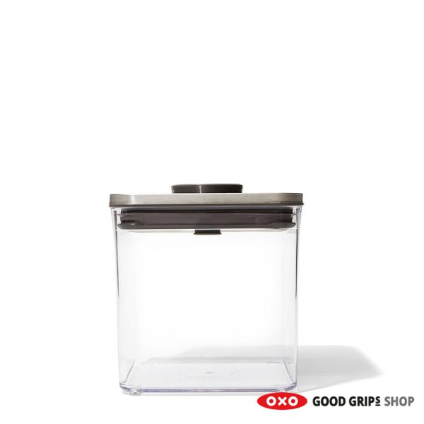 OXO RVS POP Container SteeL Groot Vierkant Laag 2,6 liter