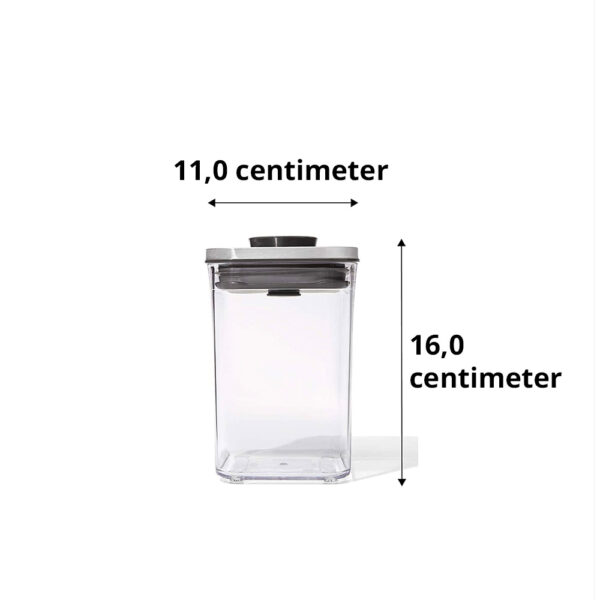 OXO RVS POP Container SteeL Klein Vierkant Laag 1,0 liter