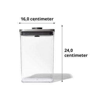 OXO RVS POP Container SteeL Rechthoek Medium 2,6 liter